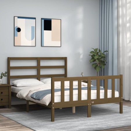 Giroletto con Testiera Miele 140x200 cm in Legno Massello