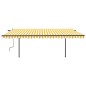 Tenda Automatica con Sensore Vento e LED 5x3 m Gialla e Bianca Tenda Automatica con Sensore Vento e LED 5x3 m Gialla e Bianca