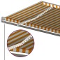 Tenda Automatica con Sensore Vento e LED 5x3 m Gialla e Bianca Tenda Automatica con Sensore Vento e LED 5x3 m Gialla e Bianca