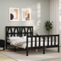 Giroletto con Testiera Nero 4FT Small Double in Legno Massello Giroletto con Testiera Nero 4FT Small Double in Legno Massello