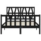 Giroletto con Testiera Nero 4FT Small Double in Legno Massello Giroletto con Testiera Nero 4FT Small Double in Legno Massello