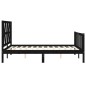 Giroletto con Testiera Nero 4FT Small Double in Legno Massello Giroletto con Testiera Nero 4FT Small Double in Legno Massello