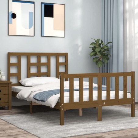 Giroletto con Testiera Miele 120x200 cm in Legno Massello