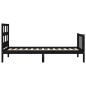 vidaXL Giroletto con Testiera Nero 90x200 cm in Legno Massello vidaXL Giroletto con Testiera Nero 90x200 cm in Legno Massello