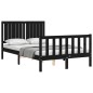Giroletto con Testiera Nero 4FT Small Double in Legno Massello