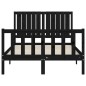 Giroletto con Testiera Nero 4FT Small Double in Legno Massello
