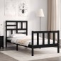 Giroletto con Testiera Nero 2FT6 Small Single in Legno Massello Giroletto con Testiera Nero 2FT6 Small Single in Legno Massello
