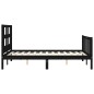 Giroletto con Testiera Nero 140x190 cm in Legno Massello Giroletto con Testiera Nero 140x190 cm in Legno Massello