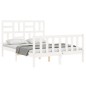 Giroletto con Testiera Bianco 140x190 cm in Legno Massello Giroletto con Testiera Bianco 140x190 cm in Legno Massello