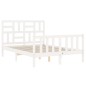 Giroletto con Testiera Bianco 140x190 cm in Legno Massello Giroletto con Testiera Bianco 140x190 cm in Legno Massello