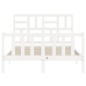 Giroletto con Testiera Bianco 140x190 cm in Legno Massello Giroletto con Testiera Bianco 140x190 cm in Legno Massello