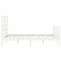 Giroletto con Testiera Bianco 140x190 cm in Legno Massello Giroletto con Testiera Bianco 140x190 cm in Legno Massello