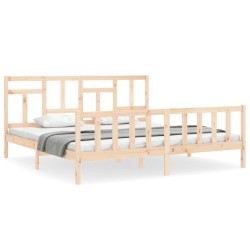 vidaXL Giroletto con Testiera Super King Size in Legno Massello