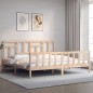 vidaXL Giroletto con Testiera Super King Size in Legno Massello vidaXL Giroletto con Testiera Super King Size in Legno Massello