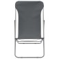 Sedia da Spiaggia Pieghevole 2 pz Acciaio Tessuto Oxford Grigio Sedia da Spiaggia Pieghevole 2 pz Acciaio Tessuto Oxford Grigio
