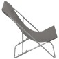 Sedia da Spiaggia Pieghevole 2 pz Acciaio Tessuto Oxford Grigio Sedia da Spiaggia Pieghevole 2 pz Acciaio Tessuto Oxford Grigio