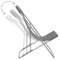 Sedia da Spiaggia Pieghevole 2 pz Acciaio Tessuto Oxford Grigio Sedia da Spiaggia Pieghevole 2 pz Acciaio Tessuto Oxford Grigio