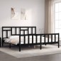 Giroletto con Testiera Nero 6FT Super King in Legno Massello Giroletto con Testiera Nero 6FT Super King in Legno Massello