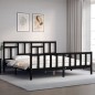 Giroletto con Testiera Nero 6FT Super King in Legno Massello Giroletto con Testiera Nero 6FT Super King in Legno Massello
