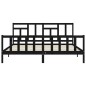 Giroletto con Testiera Nero 6FT Super King in Legno Massello Giroletto con Testiera Nero 6FT Super King in Legno Massello