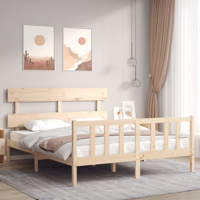 vidaXL Giroletto senza Materasso 160x200 cm in Legno Massello di Pino vidaXL Giroletto senza Materasso 160x200 cm in Legno Massello di Pino