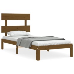 Giroletto con Testiera Miele 100x200 cm in Legno Massello