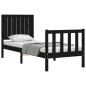 Giroletto con Testiera Nero 2FT6 Small Single in Legno Massello Giroletto con Testiera Nero 2FT6 Small Single in Legno Massello