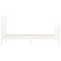 Giroletto con Testiera Bianco 90x200 cm in Legno Massello Giroletto con Testiera Bianco 90x200 cm in Legno Massello