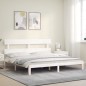 Giroletto con Testiera Bianco 200x200 cm in Legno Massello Giroletto con Testiera Bianco 200x200 cm in Legno Massello