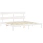 Giroletto con Testiera Bianco 200x200 cm in Legno Massello Giroletto con Testiera Bianco 200x200 cm in Legno Massello