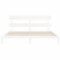 Giroletto con Testiera Bianco 200x200 cm in Legno Massello Giroletto con Testiera Bianco 200x200 cm in Legno Massello