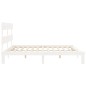 Giroletto con Testiera Bianco 200x200 cm in Legno Massello Giroletto con Testiera Bianco 200x200 cm in Legno Massello