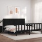 Giroletto con Testiera Nero 6FT Super King in Legno Massello Giroletto con Testiera Nero 6FT Super King in Legno Massello