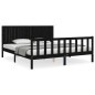 Giroletto con Testiera Nero 6FT Super King in Legno Massello Giroletto con Testiera Nero 6FT Super King in Legno Massello