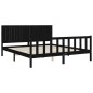 Giroletto con Testiera Nero 6FT Super King in Legno Massello Giroletto con Testiera Nero 6FT Super King in Legno Massello