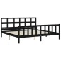 vidaXL Giroletto con Testiera Nero Super King Size Legno Massello vidaXL Giroletto con Testiera Nero Super King Size Legno Massello