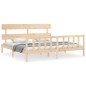 vidaXL Giroletto con Testiera Super King Size in Legno Massello vidaXL Giroletto con Testiera Super King Size in Legno Massello
