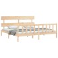 vidaXL Giroletto con Testiera Super King Size in Legno Massello vidaXL Giroletto con Testiera Super King Size in Legno Massello