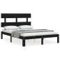 Giroletto con Testiera Nero 4FT Small Double in Legno Massello