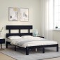 Giroletto con Testiera Nero 4FT Small Double in Legno Massello