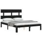 Giroletto con Testiera Nero 4FT Small Double in Legno Massello