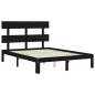 Giroletto con Testiera Nero 4FT Small Double in Legno Massello