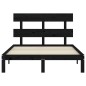 Giroletto con Testiera Nero 4FT Small Double in Legno Massello