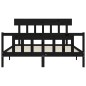 Giroletto con Testiera Nero 5FT King Size in Legno Massello Giroletto con Testiera Nero 5FT King Size in Legno Massello