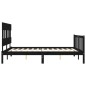 Giroletto con Testiera Nero 5FT King Size in Legno Massello Giroletto con Testiera Nero 5FT King Size in Legno Massello