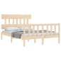 vidaXL Giroletto con Testiera Small Double in Legno Massello