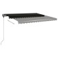 Tenda da Sole Retrattile Manuale con Pali 4x3 m Antracite Tenda da Sole Retrattile Manuale con Pali 4x3 m Antracite