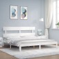 vidaXL Giroletto Testiera Bianco Super King Size in Legno Massello