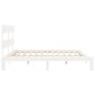 vidaXL Giroletto Testiera Bianco Super King Size in Legno Massello