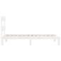 Giroletto con Testiera Bianco 100x200 cm in Legno Massello Giroletto con Testiera Bianco 100x200 cm in Legno Massello
